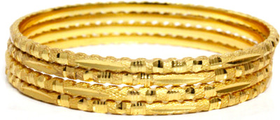 JAIRA GOLD Alloy Gold-plated Bangle Set(Pack of 4)