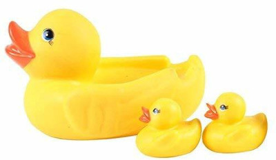PRIMEFAIR Squeezy Chu Chu Ducks, Duck Family, Bath Toy with Sound (Yellow, Set of 3) Bath Toy(Yellow)