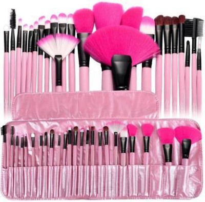 Glemmi 24 PCS Professional Makeup Brushes Set Natural Cosmetic Brush WITH POUCH(Pack of 24)