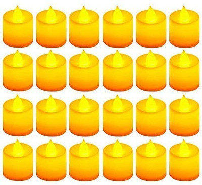 IZHAR Pack of 24 LED Candles Tea Light for Decoration Candle(White, Pack of 24)