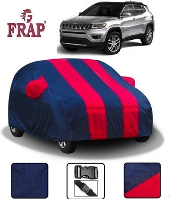 Frap Car Cover For Jeep Compass (With Mirror Pockets)(Red, Blue)
