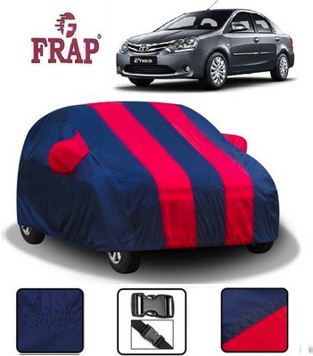 Frap Car Cover For Toyota Etios (With Mirror Pockets)(Red, Blue)
