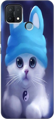 Nassion Back Cover for Oppo A15(White, Blue, Grip Case, Silicon, Pack of: 1)