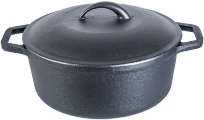 WONDERCHEF Forza Cast-Iron With Lid, Pre-Seasoned Cookware, Induction Friendly Cook and Serve Casserole(4700 ml)