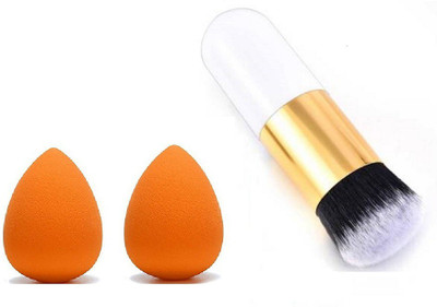 seyblush Beauty Blender+White Foundation Brush (2 Items in the set)(3 Items in the set)