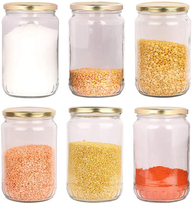 goblet Glass Utility Container  - 800 ml(Pack of 6, Clear)