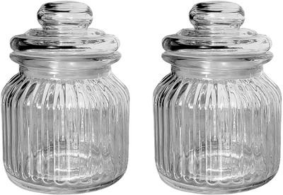 goblet Glass Utility Container  - 1000 ml(Pack of 2, Clear)