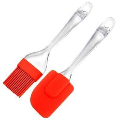ANIAN Non-Stick/Heat Resistant Cooking Silicone Utensil Brush and Spatula, Set of 2 Silicone Flat Pastry Brush(Pack of 2)