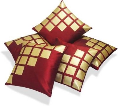 JDX Printed Cushions Cover(Pack of 5, 40 cm*40 cm, Red)