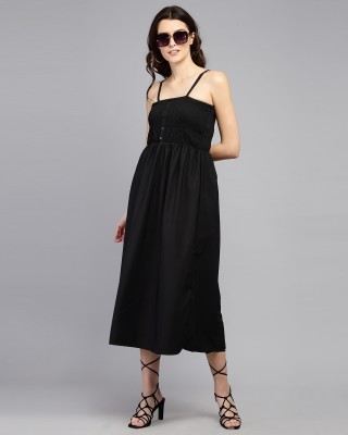 TANDUL Women Fit and Flare Black Dress