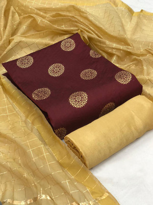 kvsfab Cotton Blend Printed Salwar Suit Material