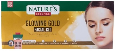 Nature's Essence Glowing Gold Facial Kit- For skin that glows with the radiance of precious gold.(5 x 16 g)