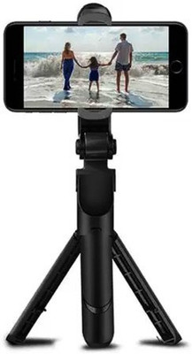 EAYS Latest Collection 3in1 Wireless Selfie Stick Tripod XT-02 Foldable Bluetooth Shutter Remote for Photo, Video & Live Steaming Extendable Handheld Stand Tripod for Smartphones Use For Videos Tripod Tripod Kit(Black, Supports Up to 500 g)