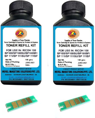 MOREL SP100 TONER POWDER WITH CHIP FOR USE IN RICOH SP 100 / SP 100SU / SP 100SF Black Ink Cartridge