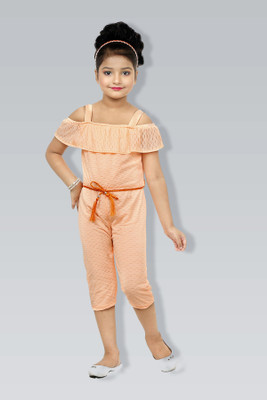 The Panda Ant Self Design Girls Jumpsuit