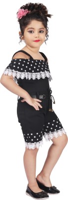 Samshil Fashion Girls Above Knee Festive/Wedding Dress(Black, Sleeveless)