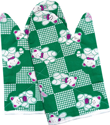 KUBER INDUSTRIES Green Cotton Kitchen Linen Set(Pack of 2)