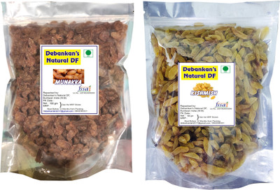 Debankan's Natural DF Gold Kishmish & Munakka Raisins, Raisins(2 x 100 g)