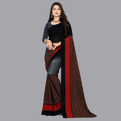 Anand Sarees Printed Daily Wear Georgette Saree(Black)