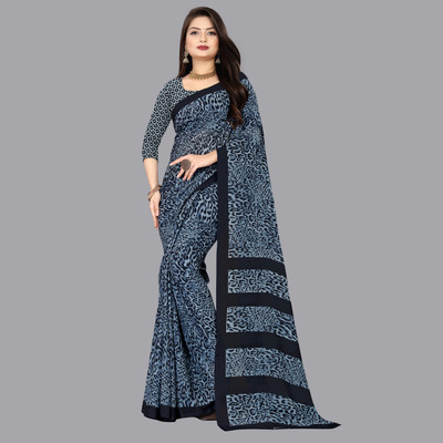 Anand Sarees Printed Daily Wear Georgette Saree(Grey)