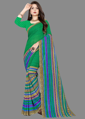 Anand Sarees Printed Daily Wear Georgette Saree(Green)