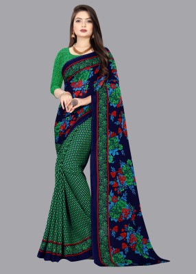Anand Sarees Printed, Paisley, Floral Print Daily Wear Georgette Saree(Green)