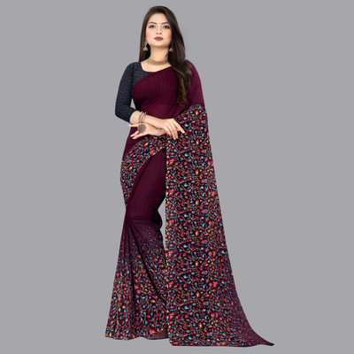 Anand Sarees Printed Bollywood Georgette Saree(Purple)