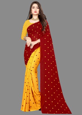Anand Sarees Printed, Polka Print Daily Wear Georgette Saree(Red)
