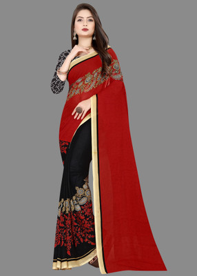 Anand Sarees Embroidered Daily Wear Georgette Saree(Red)