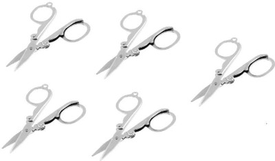 SBTs Hair Trimming Folding Scissor For Home, Office And Travelling Use 5 Scissors(Set of 5, Silver)