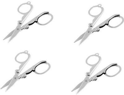 SBTs Hair Trimming Folding Scissor For Home, Office And Travelling Use 44erdmlhfwfe Scissors(Set of 4, Silver)