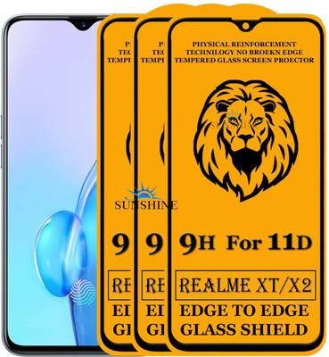 SUNSHINE Edge To Edge Tempered Glass for Realme XT(Pack of 3)