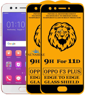 SUNSHINE Edge To Edge Tempered Glass for Oppo F3 Plus(Pack of 2)