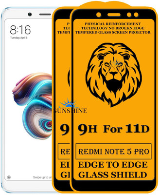SUNSHINE Edge To Edge Tempered Glass for Mi Redmi Note 5 Pro(Pack of 2)