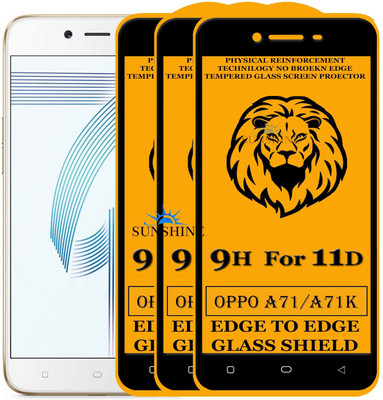 SUNSHINE Edge To Edge Tempered Glass for Oppo A71(Pack of 3)