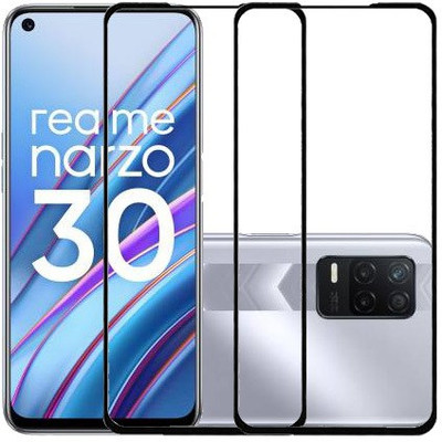 MaxR Edge To Edge Tempered Glass for Realme Narzo 30 Realme Narzo 30 5G(Pack of 2)