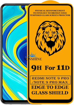 SUNSHINE Edge To Edge Tempered Glass for Redmi Note 9 Pro Max(Pack of 1)