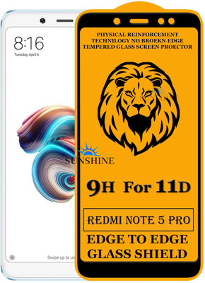 SUNSHINE Tempered Glass Guard for Edge to Edge Tempered Glass For - REDMI NOTE 5 PRO(Pack of 1)