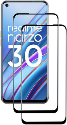 VAlight Edge To Edge Tempered Glass for Realme Narzo 30, realme Narzo 30(Pack of 2)