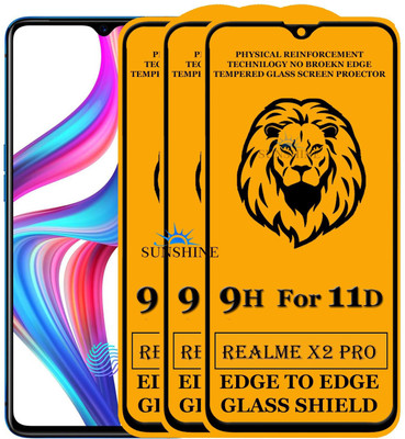 SUNSHINE Edge To Edge Tempered Glass for Realme X2 Pro(Pack of 3)