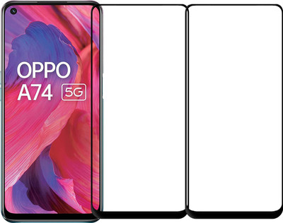 Karpine Edge To Edge Tempered Glass for Oppo A74 5G(Pack of 2)