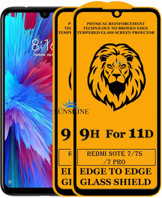 SUNSHINE Edge To Edge Tempered Glass for Redmi Note 7S(Pack of 2)