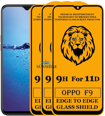 SUNSHINE Edge To Edge Tempered Glass for Oppo F9(Pack of 3)