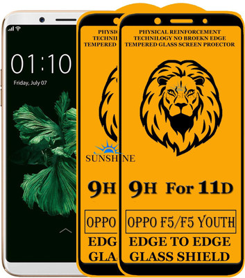 SUNSHINE Tempered Glass Guard for Edge to Edge Tempered Glass For - OPPO F5(Pack of 2)