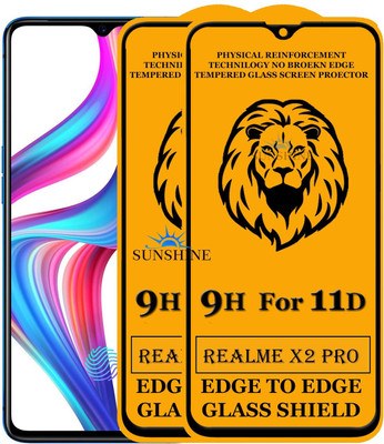 SUNSHINE Edge To Edge Tempered Glass for Realme X2 Pro(Pack of 2)
