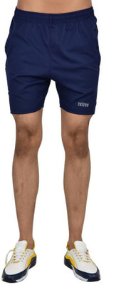 TRIZON Solid Men Blue Sports Shorts