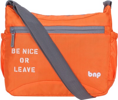 BAGS N PACKS Orange Sling Bag Printed Cross Body Sling bag for Boys & Girls(BNP 094P-Be Nice)