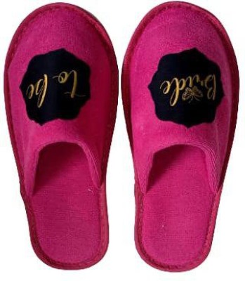 SQUETCH Women BRIDE TO BE GIFTING HOUSE Slippers(Pink , 10)