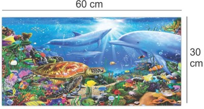 Jagvii 60 cm Marvelous Sea level, Self Adhesive Sticker(Pack of 1)