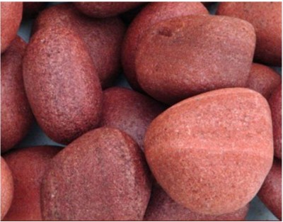 Naturally Green Red sandstone unpolished pebbles 500 g Regular Asymmetrical Rock Pebbles(Red 500 g)